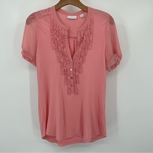 New York &‎ Company Strech Pink Blouse Size Small B13
